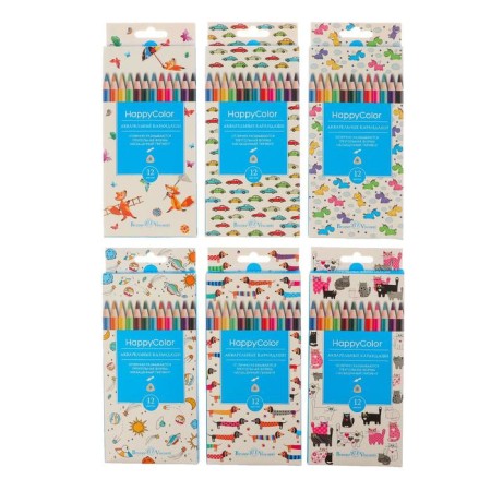 Pencils Watercolor 12 colors Happycolor, mix