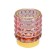 Decorative candlelight made of colored glass, 70 × 70 × 80 mm, pink color