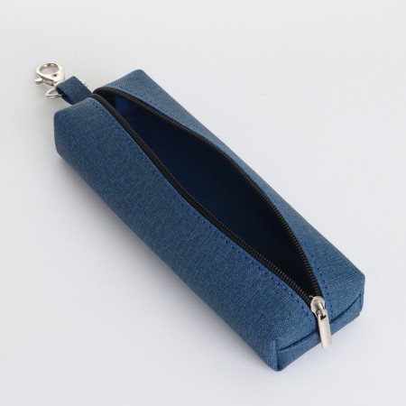 Key of zipper, length 16 cm, ring, carbine, blue color-2