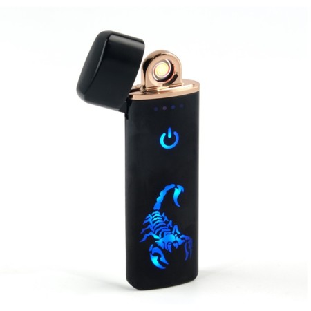 Electronic lighter, spiral, USB, 3.2 x 7.5 cm, in the bag, mix-5