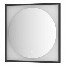 Зеркало в багетной раме с LED-подсветкой 15 Вт, 70x70 см, сенсорный выключатель, нейтральный белый с