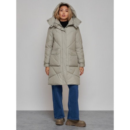 Coat insulated winter female, size 42, color light green-5