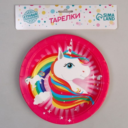Paper plate "Unicorn and Rainbow", set of 6 pcs.-2