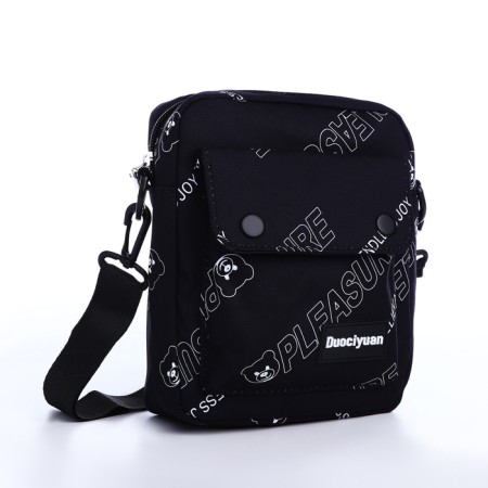 Youth bag with lightning, external pocket, black color-1