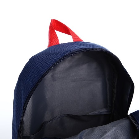 A backpack with a zipper, the color is blue/red-3