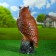 Garden figure "Owl on the stone" large 20x25x55cm