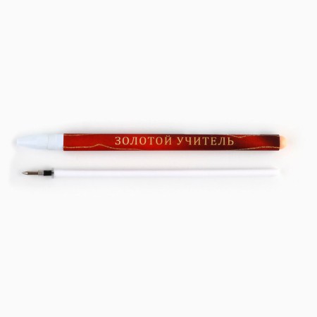 Pen Plastic with a cap of soft-tach "Golden Teacher", blue paste 0.7 mm-2