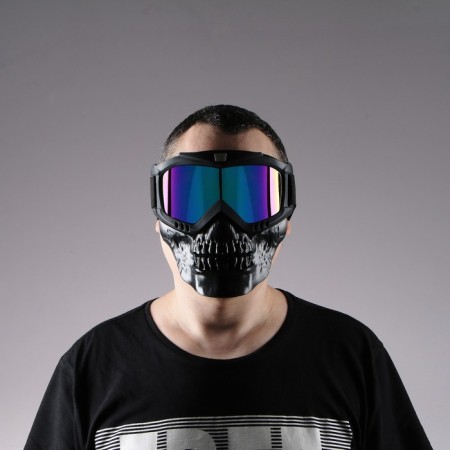 Mask glasses for motor vehicles, collapsible, lameleon visor, black color-7