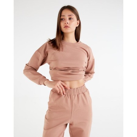Women's costume (sweatshirt, trousers) minku: Casual Collection Sand color, size 48-6