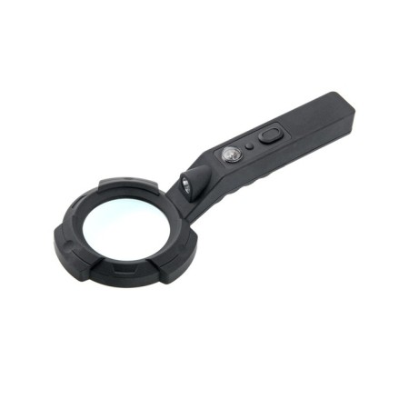 Lupa for reading VEBER 600557, 4x, diameter 65 mm, LED backlight, flashlight, compass