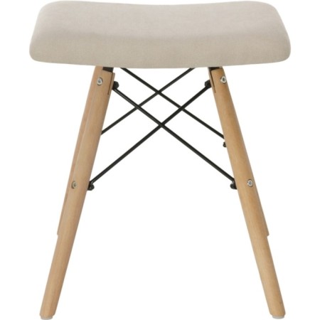 Stool Ben array of beech/metal/fabric, natural/beige 41x39x44 cm-1