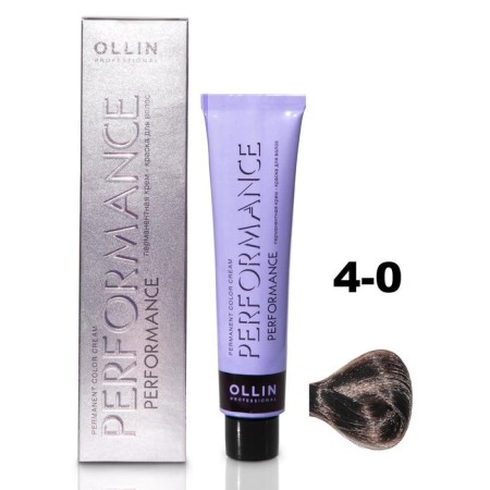 OLLIN PROFESSIONAL PERFORMANCE hair cream, tone 4/0 brown-haired, 60 ml