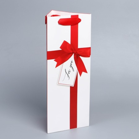 Gift package for a bottle, packaging, “For You”, 13 x 32 x 11.3 cm-1