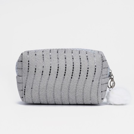 Cosmetic bag with lightning, silver color-1