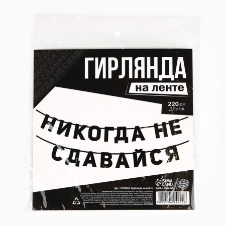 Гирлянда на ленте «Не сдавайся», 220 см.-4