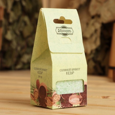 Salt briquette Cube "Kedr" 200 g "Dobroparov"-7