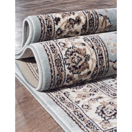 Rectangular carpet Merinos Valencia Deluxe, size 200x500 cm, color L.Blue-brown-2