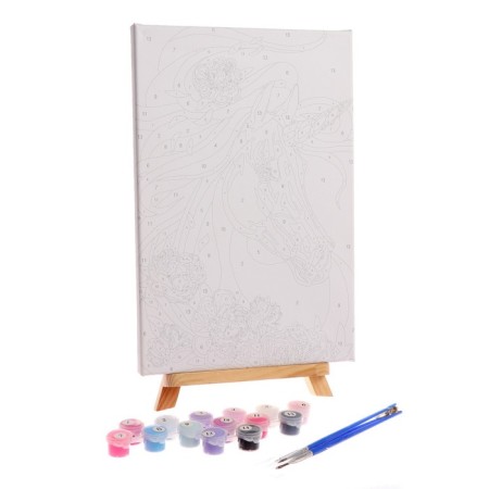 Picture on numbers on a canvas with a subframe "Unicorn in Colors", 30x20 cm-4