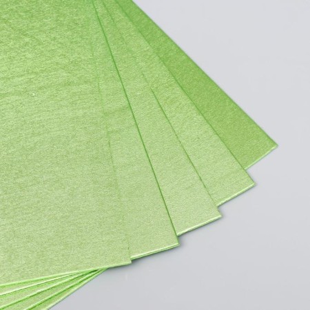 Foamiran metallic "Green Salad" 1.8 mm set 5 sheets 20x30 cm-2