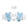 Mickey chandelier LED 36W 4000K blue 58x58x60cm