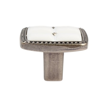 Pen button Elegant, ceramic, old silver color