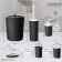 Set for the bathroom "Light", 6 items (soap dish, dispenser, 2 glasses, brush, bucket), black color