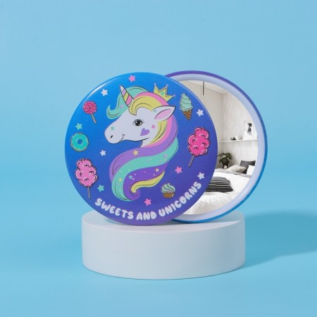 Mirror "unicorn", d = 7 cm, color mix-1