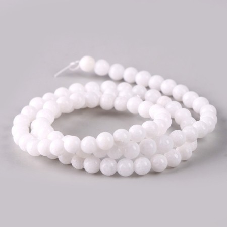 Beads made of natural stone "White Agat" set 90 pcs., Size 1 pc. - 4 mm-2