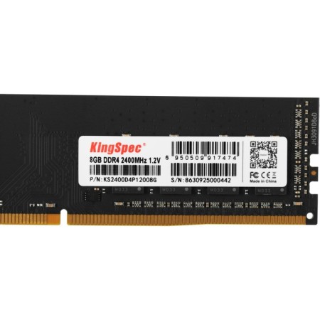 Memory DDR4 8GB 2400MHz KINGSPEC KS2400D4P12008G RTL PC4-25600 DIMM 260-PIN 1.2V SINGLE RAN-2