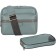 Cross-Body bag with Mumi zipper, external pocket, turquoise color