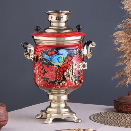Set "Ryabina", 3 objects, samovar 3 l, teapot 0.7 l, tray-2