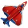 Foil ball 12 "Fighter" for a stick, the color is red