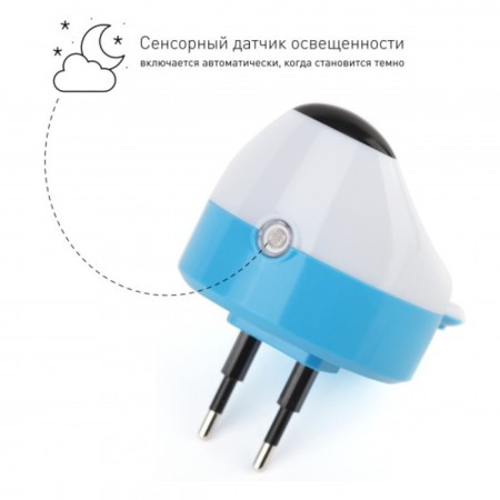 Non-light nightlight NN-603-LS-W into a socket with a light sensor, white color-2