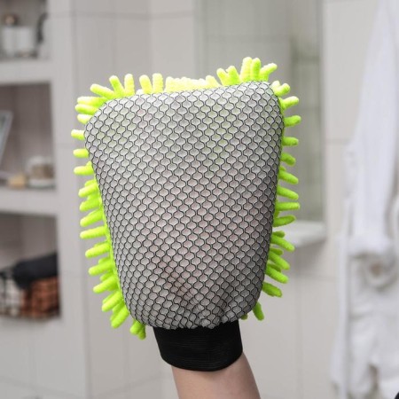 Cleaning mittens for complex contaminants Raccoon, 22 × 15 cm, microfiber Books double