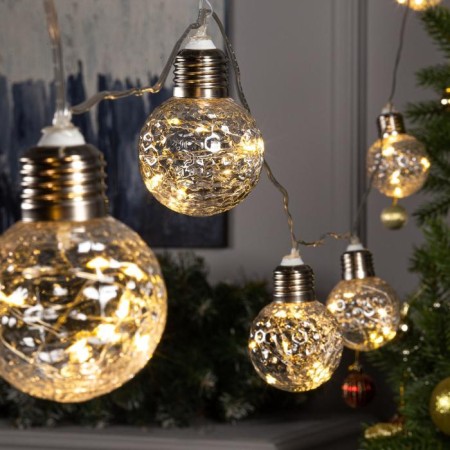 Garland “thread” 3 m with nozzles “ball bulbs”, ip20, transparent thread, 80 LED, glow warm white, 8 modes, 220 V