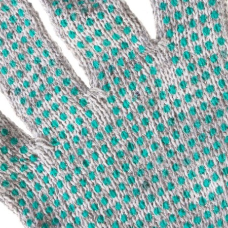 Working gloves, x/b, knitting class 7, with PVC dots, melange, set 6 pcs.-3