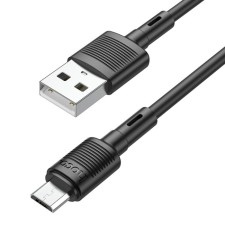 Hoco X83 cable, micro USB - USB, 2.4 A, 1 m, data transfer, PVC, black