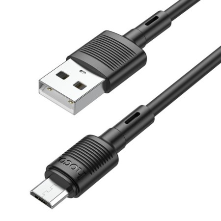Hoco X83 cable, micro USB - USB, 2.4 A, 1 m, data transfer, PVC, black
