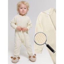 Комбинезон детский Amarobaby Waffle, рост 68 см, цвет молочный