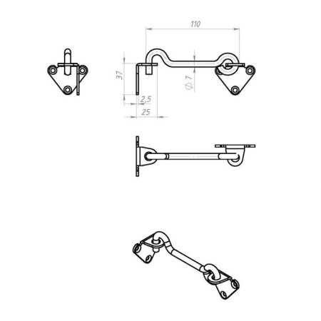 The hook of the wind KR-110 zinc, 50 pcs.-2