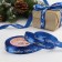 A satin ribbon “Happy New Year!”, 15 mm, 23 ± 1 m, blue color/white No. 122