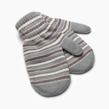 Mittens for the boy are double, gray with brown, size 17