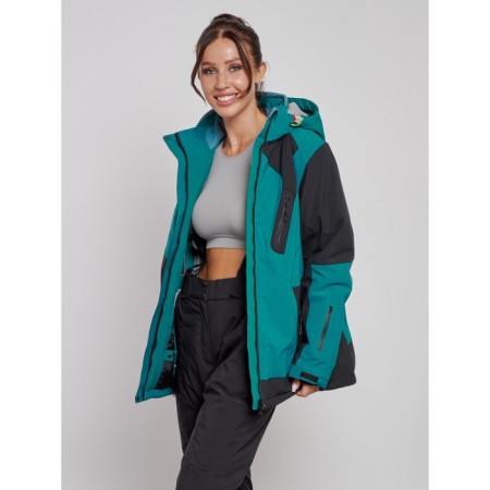 Ski jacket female, size 60, dark green color-9