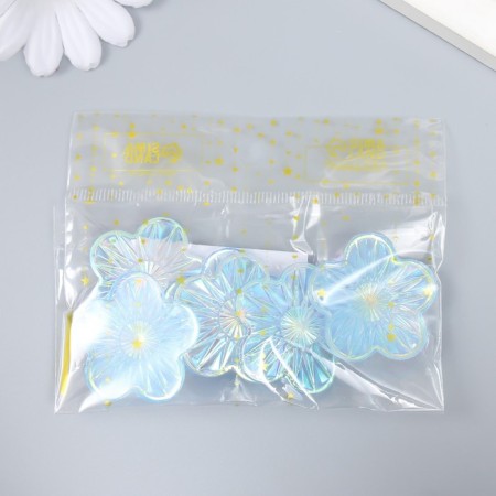 Decor for creativity Plastic "Flower" holography pearl set 6 pcs 3.5x3.5 cm-3