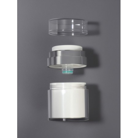 A bottle of storage with a dispenser of 30ml D5.5*7.2cm Bel/Silver Nakl from-6