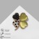Brooch "Clover", green color in gold