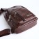 Male sling bag, artificial leather, headphone opening, brown color