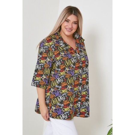Female shirt, size 70, black color-3