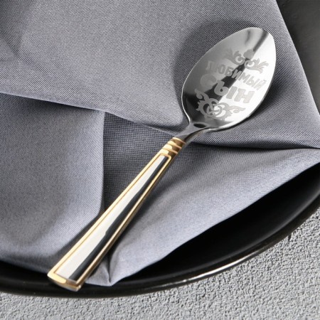 A teaspoon spoon with an engraving “beloved son”, in a gift box, 3 x 14 cm.-6