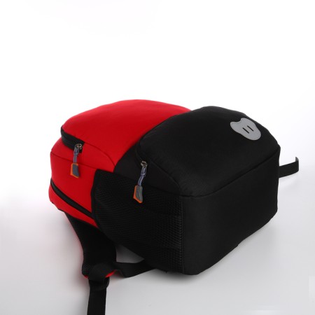 School backpack, 2 lightning departments, 3 pockets, black/red color-4